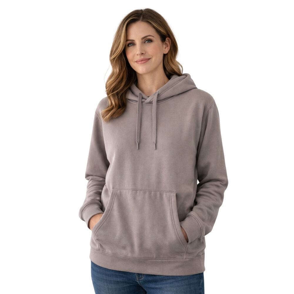 Athleta Retroplush Hoodie in Taupe Pullover Kangaroo Pocket Size S